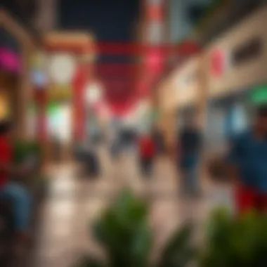 Community Life Around Al Quoz Mall Vibrant community setting highlighting social interactions