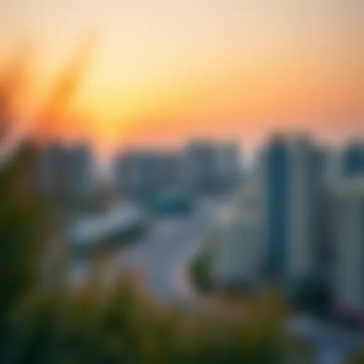 Stunning skyline of Boulevard Crescent at sunset