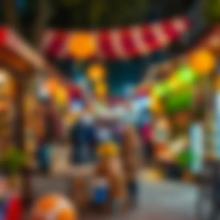 Vibrant cultural scene along شارع البوليفارد, filled with art and festivities