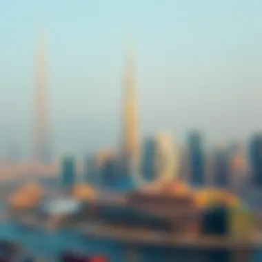 Panoramic skyline of Dubai featuring برج الامارات التعاون