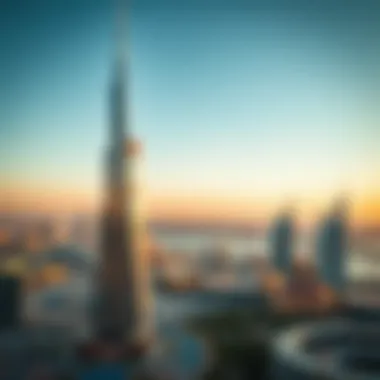 Panoramic view of Dubai skyline from Burj Al Salam