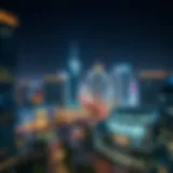 Panoramic view of Bur Dubai business district showcasing modern architecture