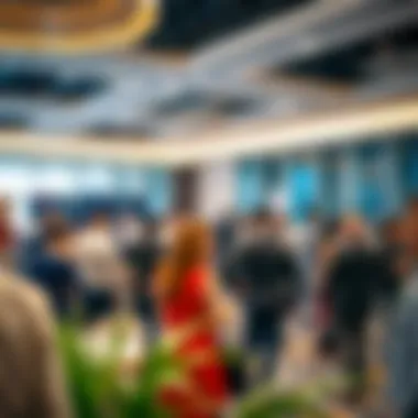 Networking Event at a Dubai Business Centre Busy networking event in a Dubai business centre