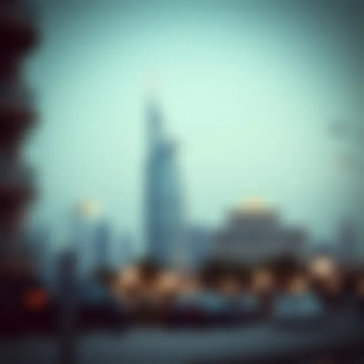 Capital Gate's iconic leaning structure against the skyline