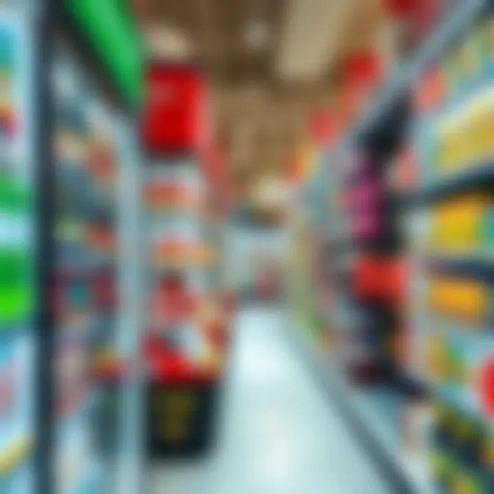 Diverse Product Offerings Aisles filled with diverse products available at Carrefour, highlighting variety and accessibility.