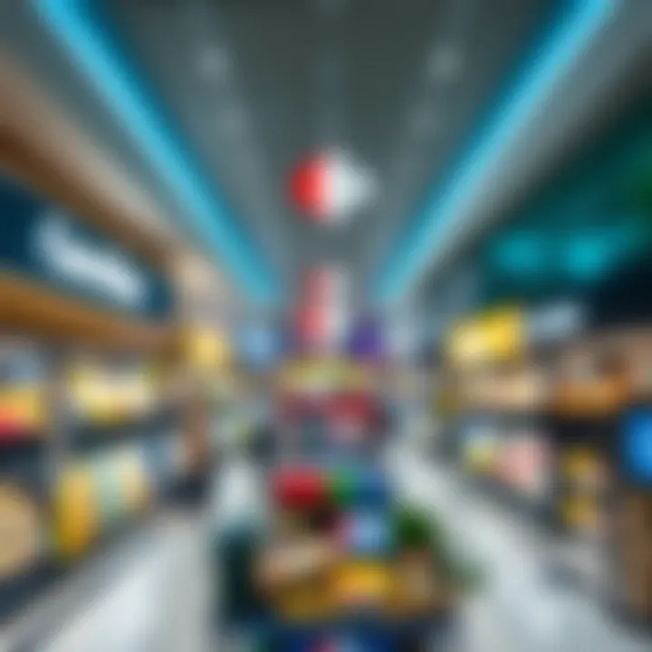 Organized Shopping Experience Interior layout of Carrefour emphasizing organized shopping experience and customer flow.