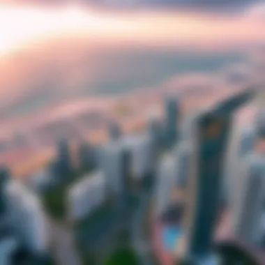 Aerial view of Dubai highlighting the strategic location of Centre Residence