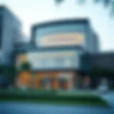 Exterior view of a modern conference hall in Knowledge Park