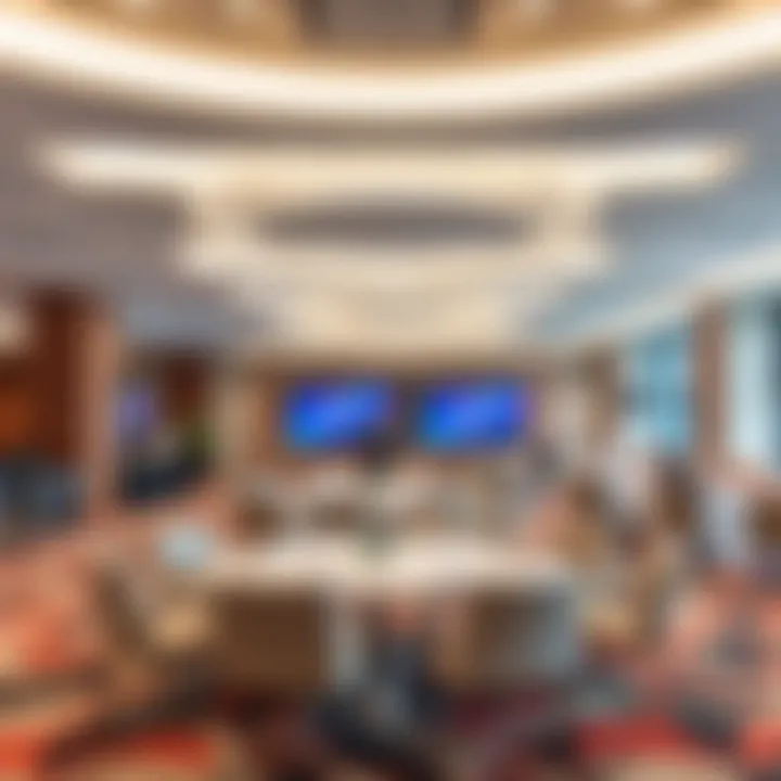 Networking space within a conference hall designed for collaboration