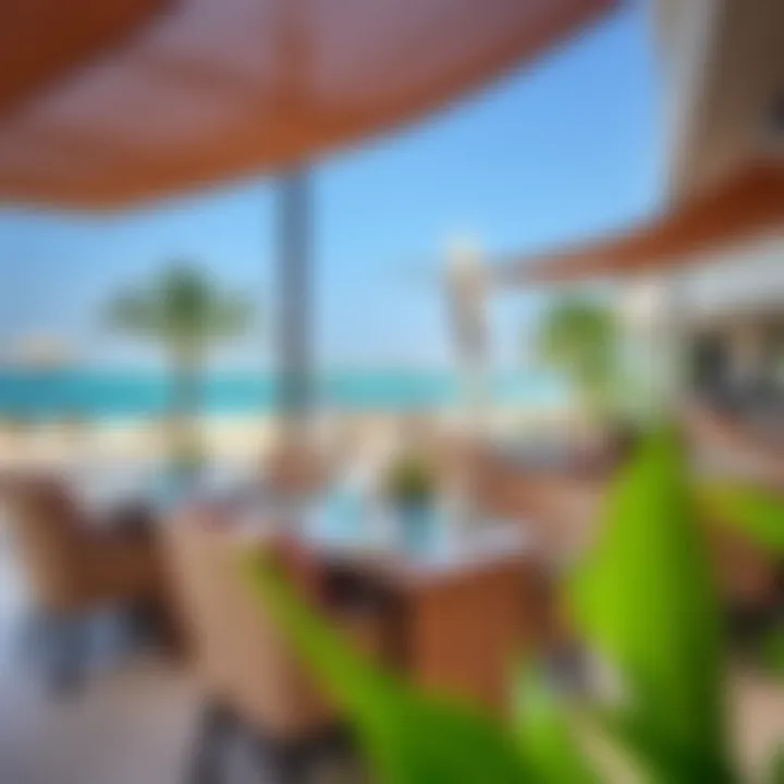 A lively outdoor dining area overlooking the beach