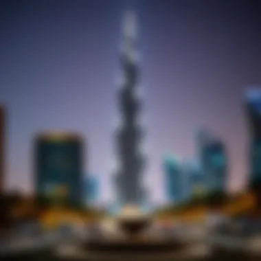 Burj Khalifa standing tall in the heart of Dubai Downtown