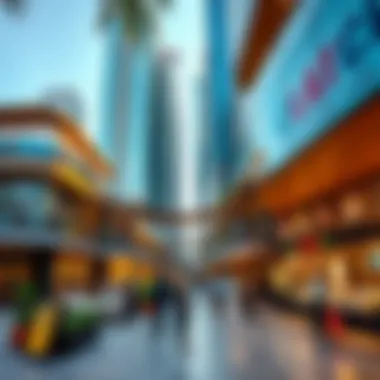 Vibrant public space in Dubai Downtown filled with art and culture