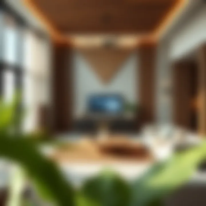 Interior of an eco-friendly home showcasing sustainable materials