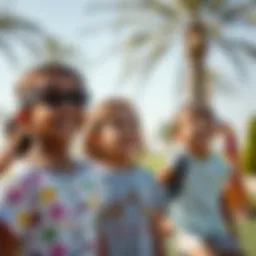 Children enjoying a sunny day at a park in Dubai.