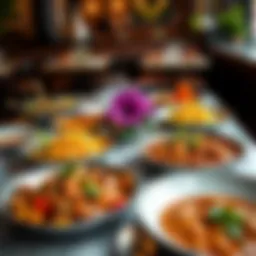 An array of vibrant Indian dishes beautifully plated