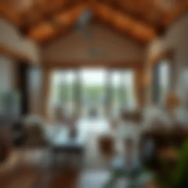 A blend of contemporary furniture and traditional agricultural elements