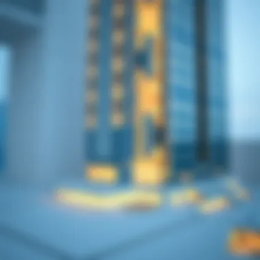 Architectural blueprint of International Tower highlighting design elements