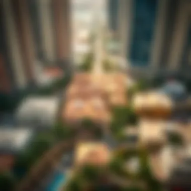 Vibrant Surroundings of Oud Metha Aerial view of Oud Metha neighborhood demonstrating its vibrant surroundings