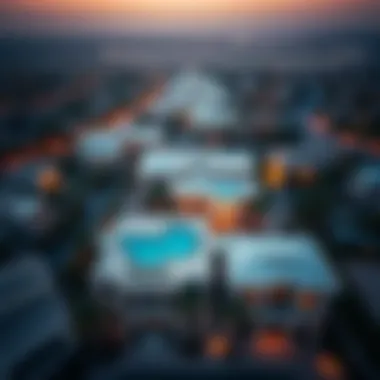 A Skyward Perspective of Dubai's Opulent Communities Aerial view of exclusive Dubai neighborhood with mansions