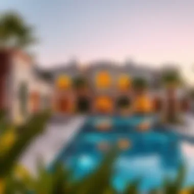 An Oasis of Relaxation in Dubai's Luxury Estates Beautiful pool area of a Dubai mansion