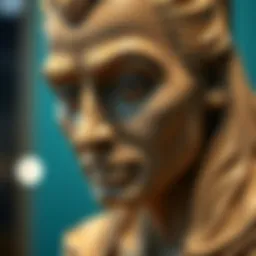 Intricate details of a wax sculpture