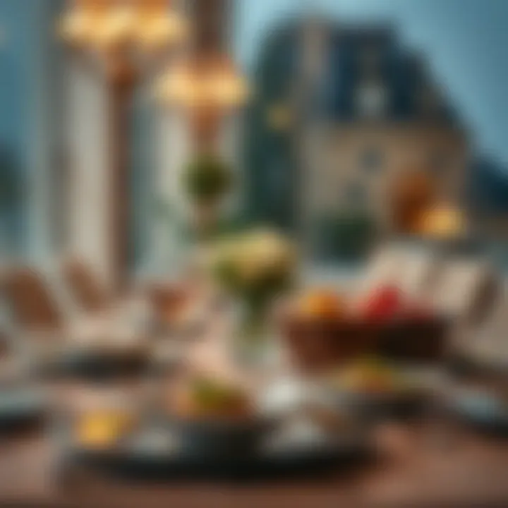 Dining Experience at مطعم المرحباني جميرا A beautifully arranged table set for a dining experience at مطعم المرحباني جميرا