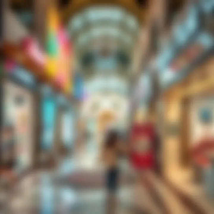 Vibrant shopping area filled with diverse retail options