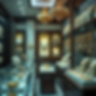 Intricate jewelry pieces showcased in a boutique at Meena Bazaar