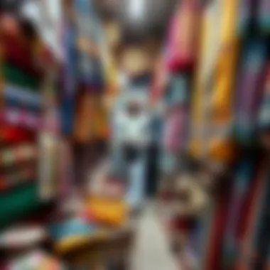 Vibrant display of traditional textiles in Meena Bazaar