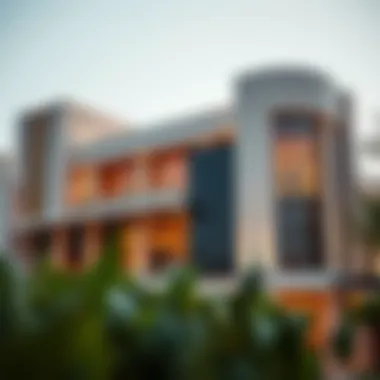 Exterior view of مطعم مزراب showcasing its modern architecture