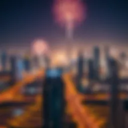 A breathtaking view of Dubai's skyline illuminated by New Year's fireworks