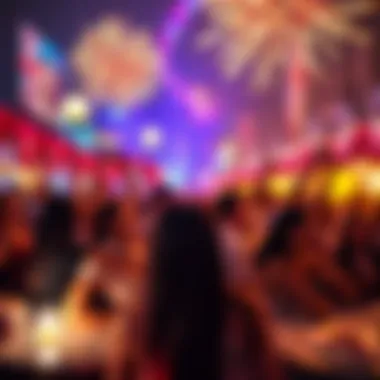 Joyful Celebration of New Year's in Dubai A vibrant gathering of people enjoying New Year's festivities in Dubai