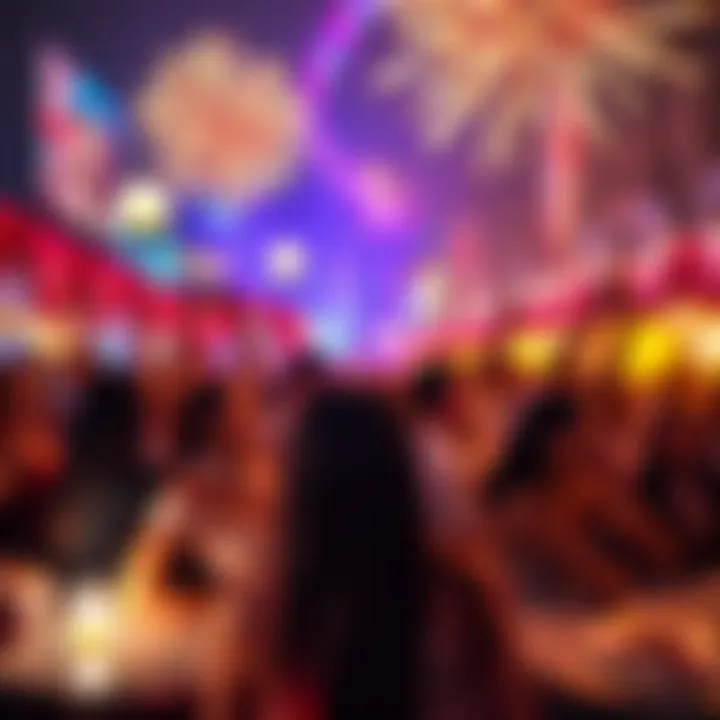 Joyful Celebration of New Year's in Dubai A vibrant gathering of people enjoying New Year's festivities in Dubai