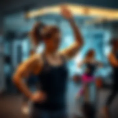 Group exercise class in a contemporary gym setting