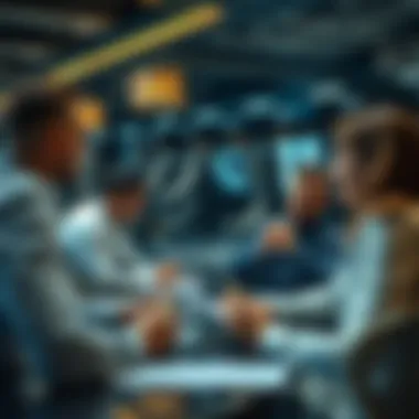 Business meeting discussing gym investments