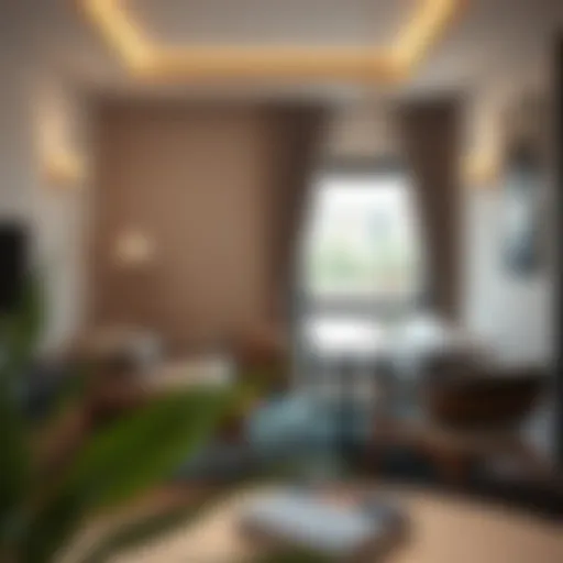 Cozy partition room featuring stylish decor and natural light