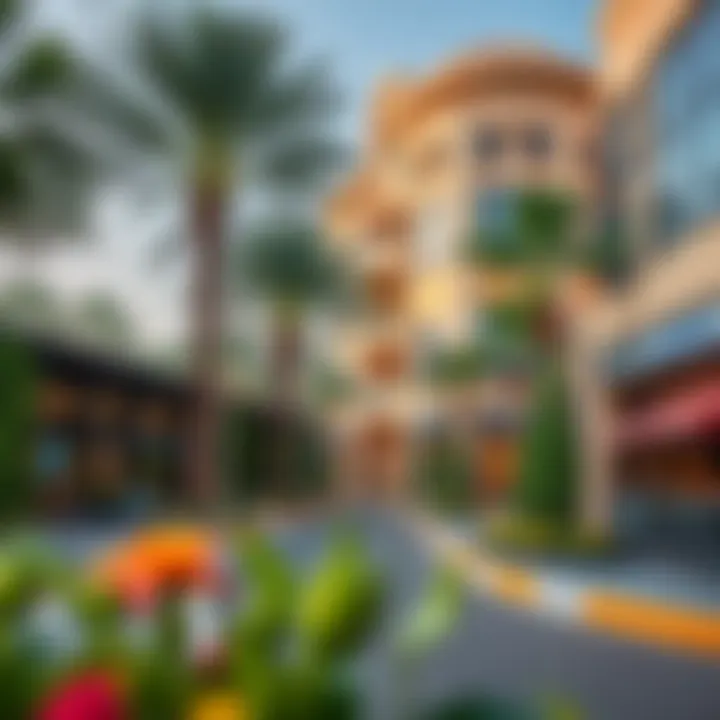 Street View of Discovery Gardens A vibrant street view of Discovery Gardens with shops and cafes