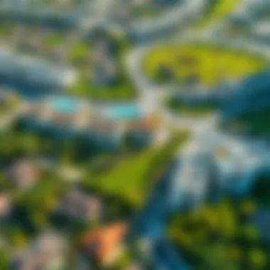 Community Living in Dubai Aerial view of a vibrant community with green spaces