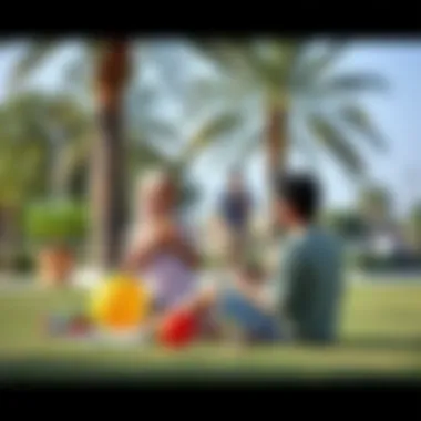 Outdoor Lifestyle in Qusais Family enjoying outdoor activities in a park in Qusais