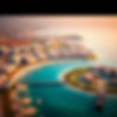Aerial View of Marjan Island's Vibrant Development An aerial perspective of the vibrant development on Marjan Island.