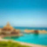 A scenic view of Marjan Island showcasing its stunning waterfront.