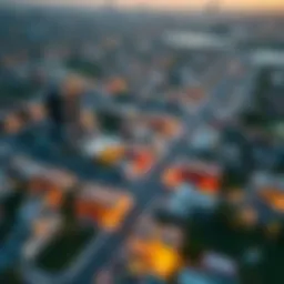 Aerial view showcasing the vibrant community of منطقة الروضة