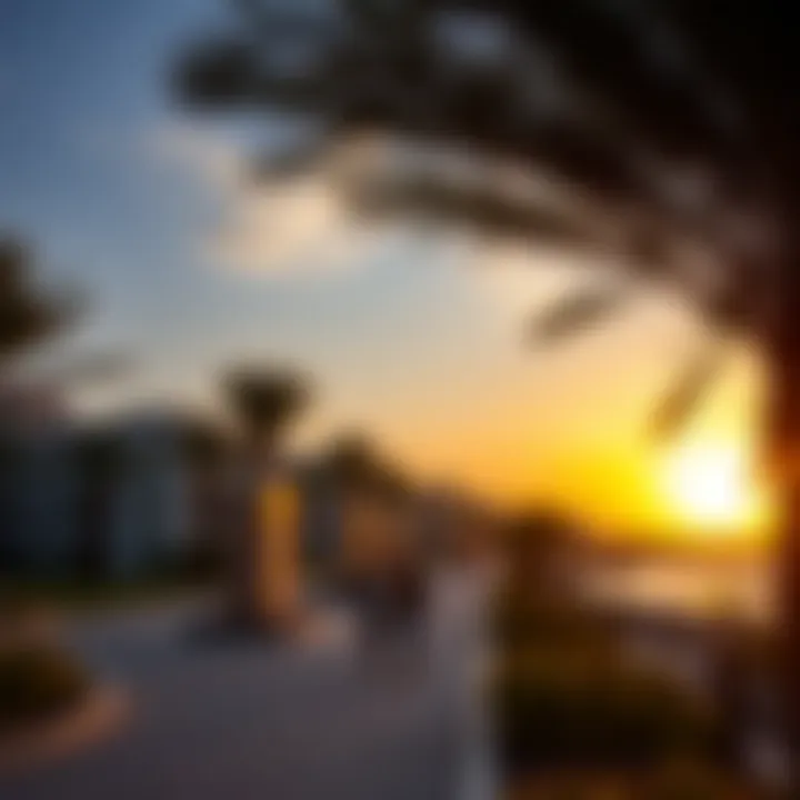 Scenic view of Roxy Al Khawaneej Walk at sunset