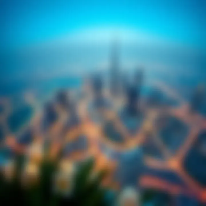 Beautiful panoramic view of Dubai from the terrace of Sobha S Tower