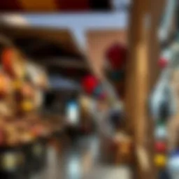 Vibrant market stalls showcasing traditional crafts and modern goods