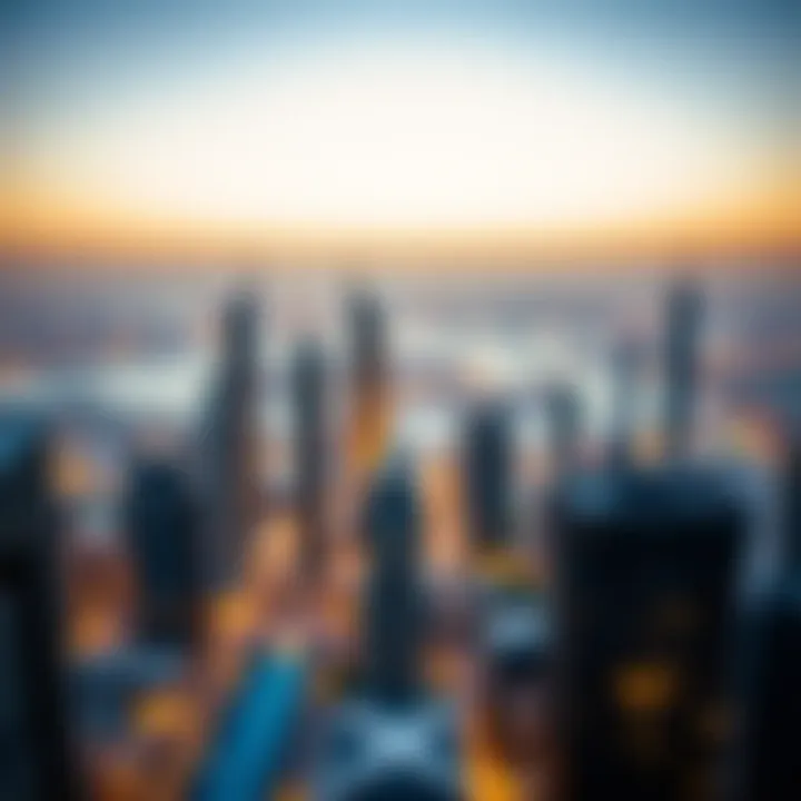 Panoramic Skyline from Standpoint Residences Panoramic skyline view from Standpoint Residences highlighting Downtown Dubai