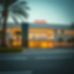 Exterior view of Tasjeel Qusais center showcasing its modern architecture