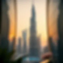 Stunning architectural view of the 014 Tower against the Dubai skyline