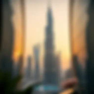 Stunning architectural view of the 014 Tower against the Dubai skyline