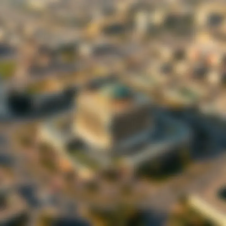 Aerial view of Al Bakhit Center showcasing its architectural design